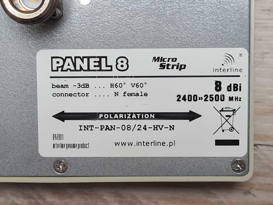 Interline Panel 8 - kierunkowa antena panelowa 8dbi 2,4GHz