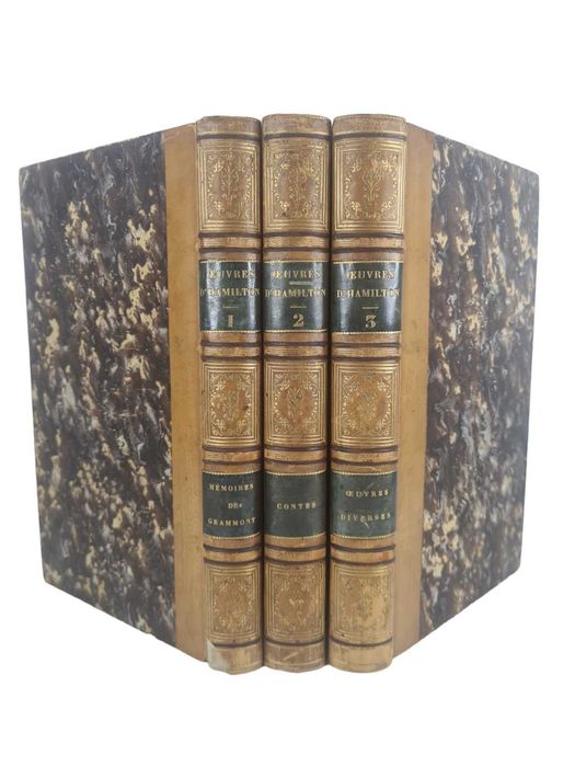 3 volumes ilustrados. Obras do Conde Antoine Hamilton. 1812