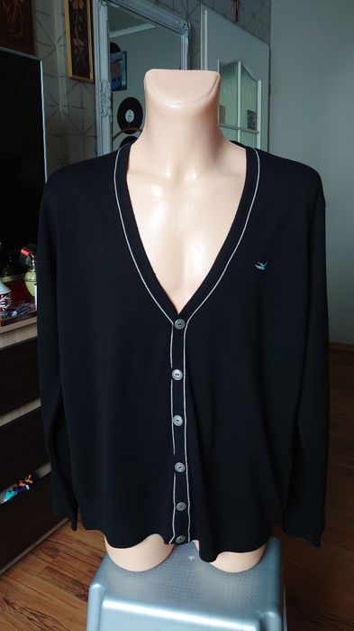 Kardigan męski XL River Island czarny cardigan sweter