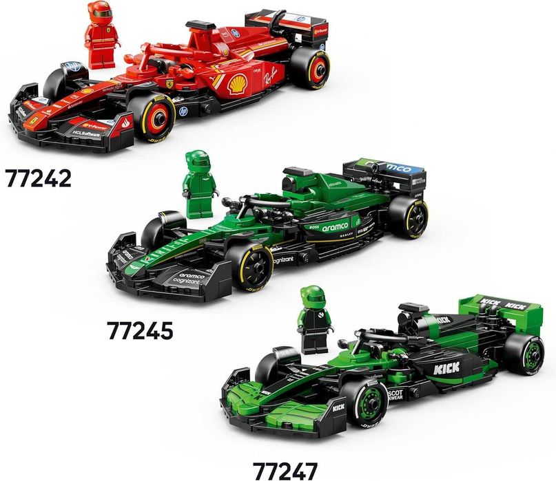 Conjunto completo Lego F1: Todos 10 carros Lego Speed ​​Champions F1