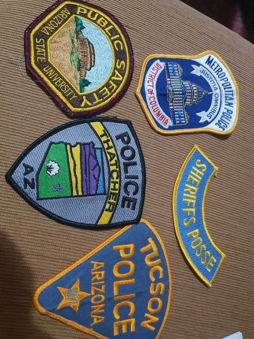 Lote 5 Patches Bordados Policiais americanos colecionáveis