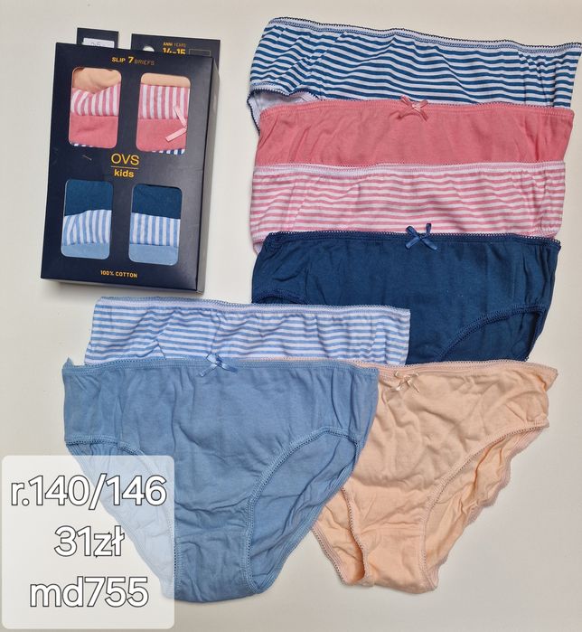 7pak majtki dla dziewczynki rozmiar 140/146