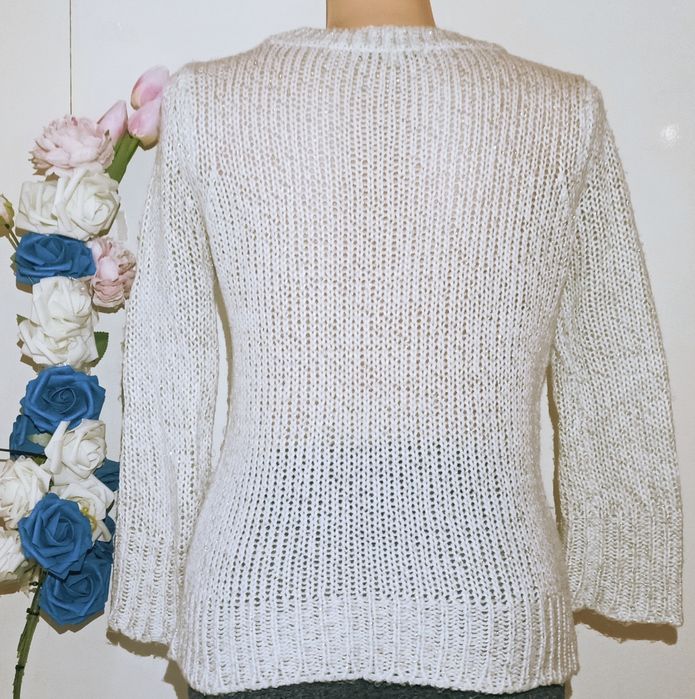 Biały Sweter Tally Weijl złota nitka 40 (L)