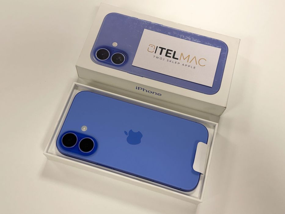 Apple iPhone 16 128GB 5G • Ultramarine • 0 CYKLI • Gwarancja • Raty 0%