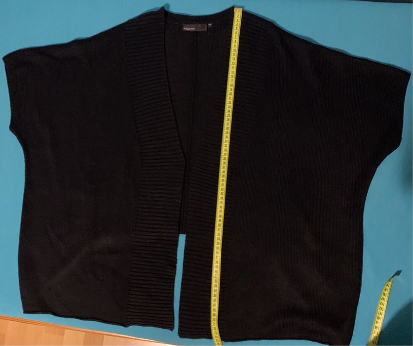 KappAhl Sweter damski czarny rozmiar S/M na krótki rękaw, narzutka