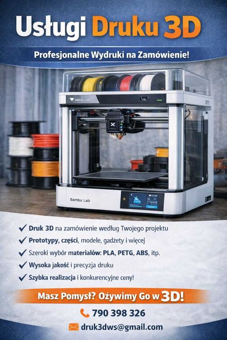 Druk 3D na zamówienie – części, prototypy, projekty