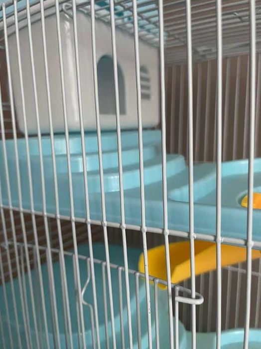 Klatka Dla Gryzoni Chomika Myszy NOWA Z Wyposażeniem Niebieska 44 cm