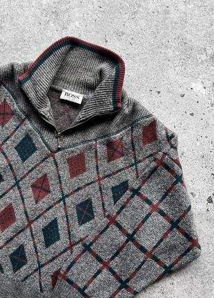 Sweter wełniany w romby Hugo Boss