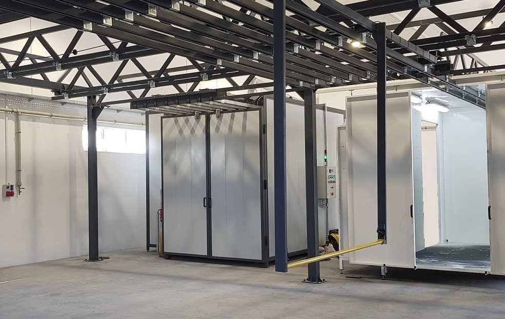 Piec do malowania proszkowego bram- olejowy -transport górny 6m długi!