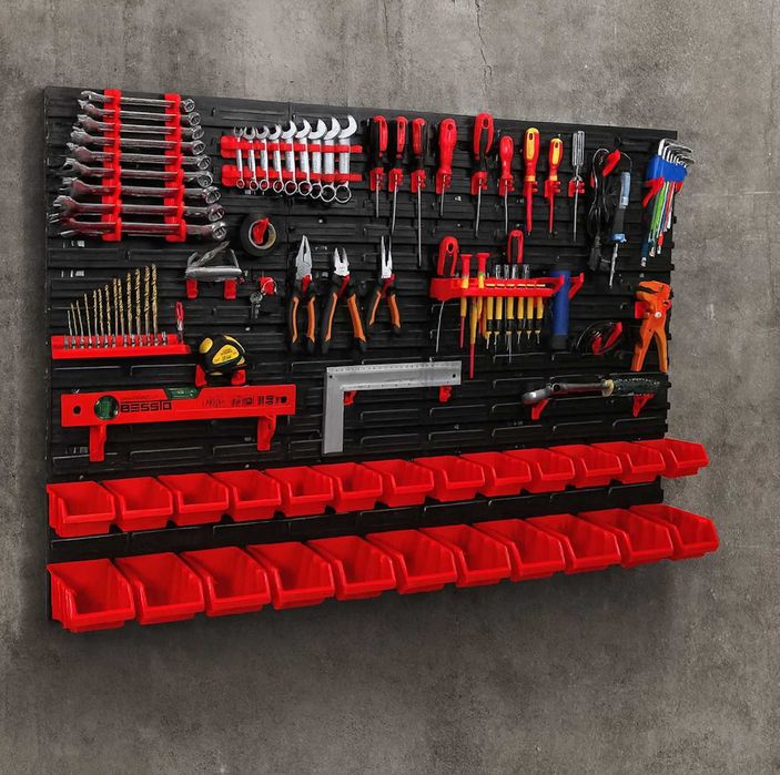 Duża Mocna Tablica Narzędziowa Garażowa 120x80 Ścianka Warsztat+Zestaw