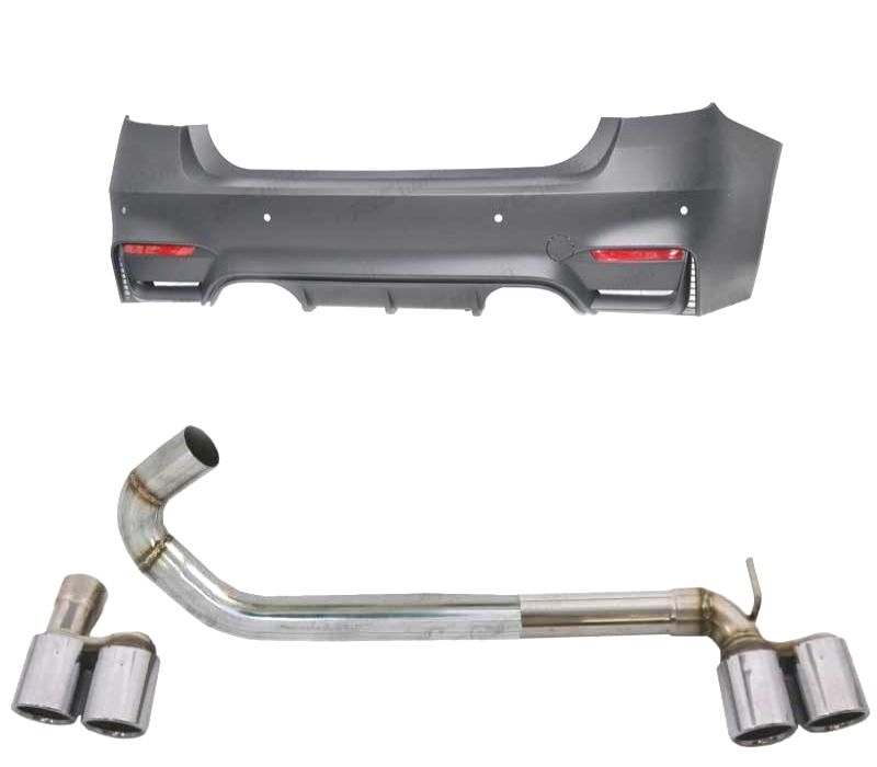 PARA-CHOQUES TRASEIRO BMW F30 LOOK M3 PDC + KIT DE ESCAPE