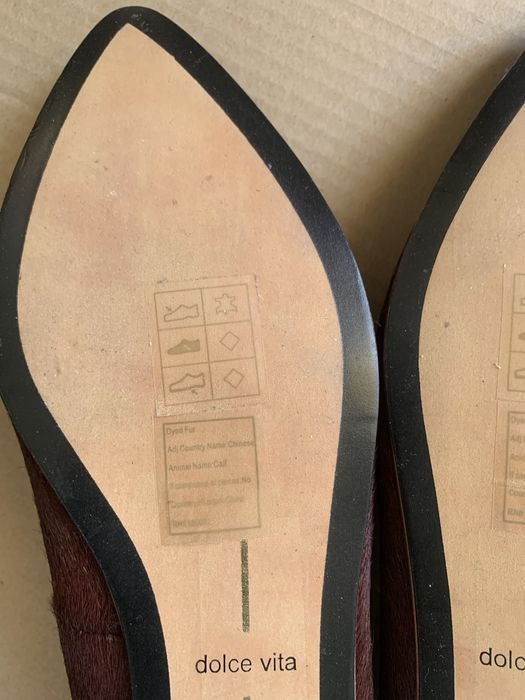 Балетки обувь туфли Dolce Vita шерсть пони фиолетовые