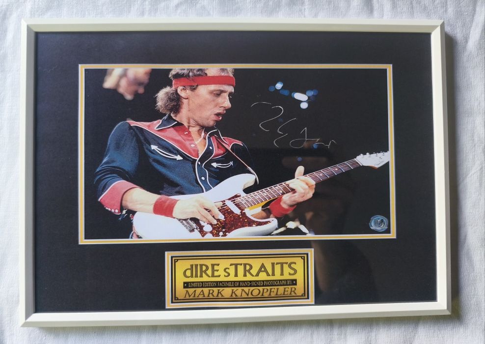 Moldura Dire Straits - Mark Knopfler com Autógrafo (A4)