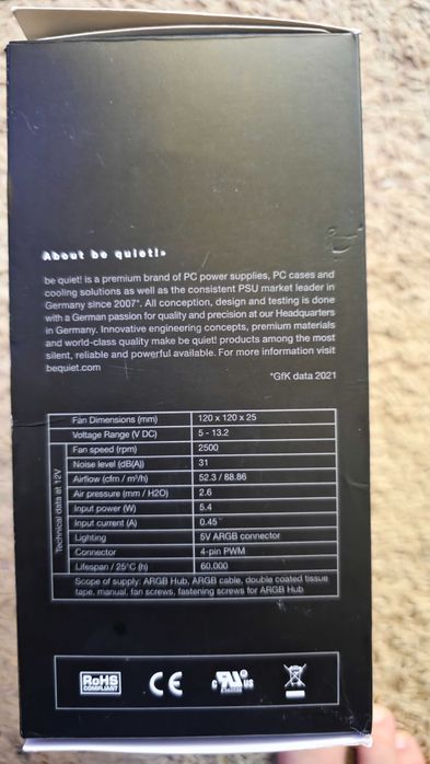 Be quiet light wings 120mm high speed pwm 3 pack