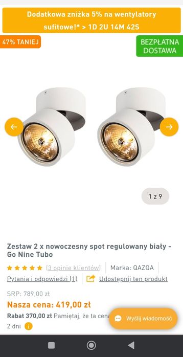 Nowoczesne spot regulowany biały - Go Nine