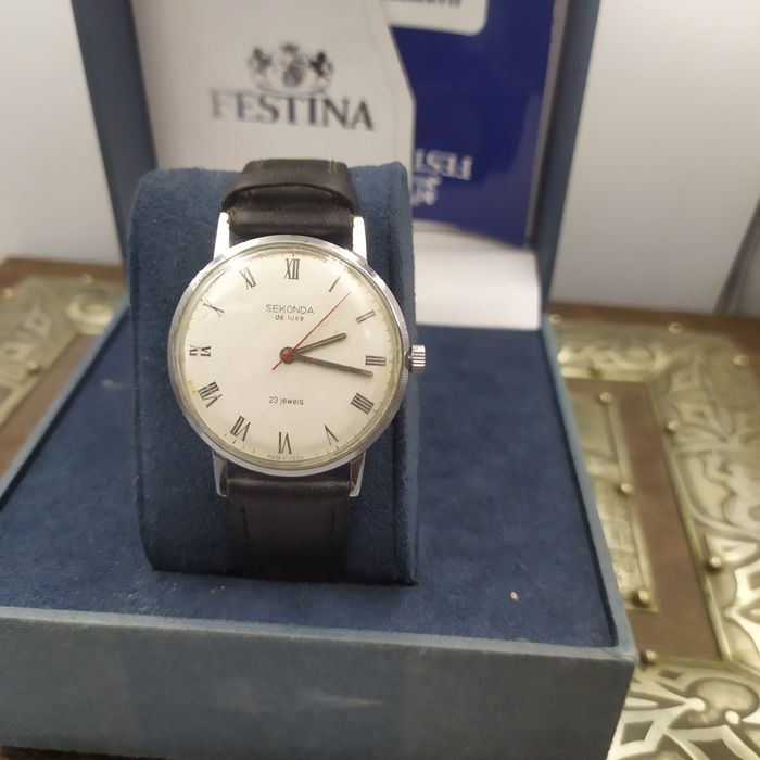 Zegarek sekonda mechaniczny de luxe 23jewels