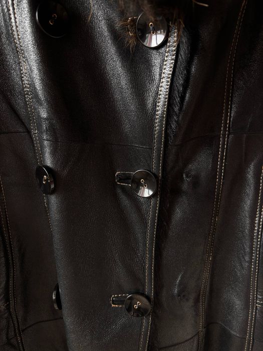 Шкіряна дублянка Stella Rossa з натуральним хутром писця демісезонна