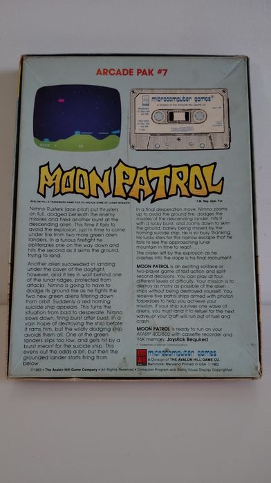 Moon patrol kaseta big box atari