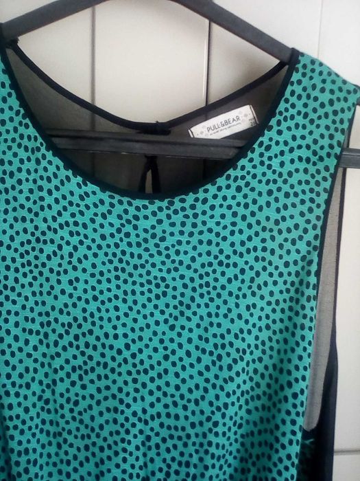 Vestido preto e verde