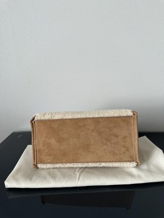 Сумка zara, сумка з штучним хутром zara, бежева сумка zara