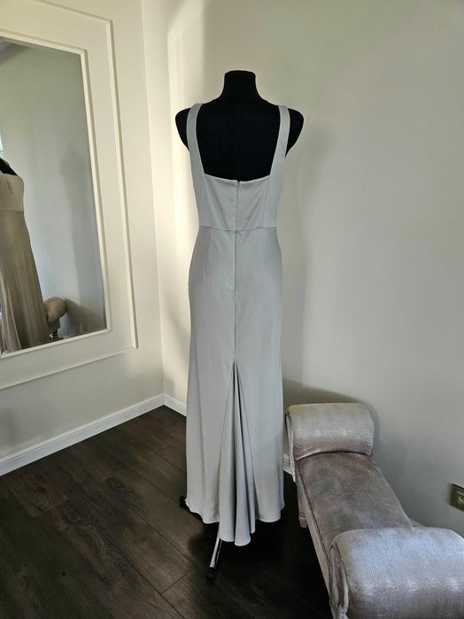 Sukienka maxi sage szałwiowa Asos L 40 satynowa