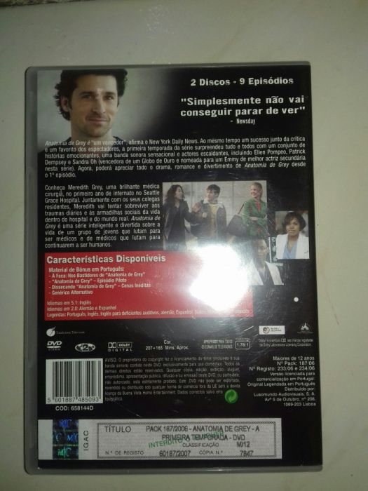 DVD Anatomia de Grey colecção