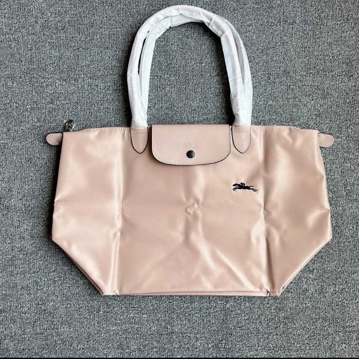 Torba shopper Longchamp edycja pamiątkowa, kolor biały różyczki