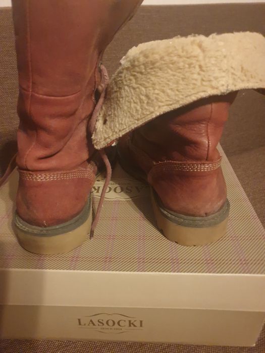 Trzewiki botki zimowe ocieplane Lasocki 39 skórzane