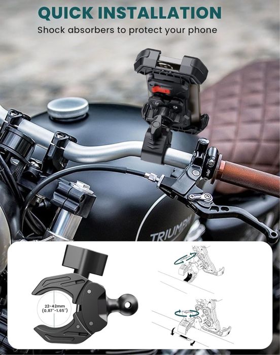 Grefay Motocyklowy/rowerowy uchwyt na telefon komórkowy