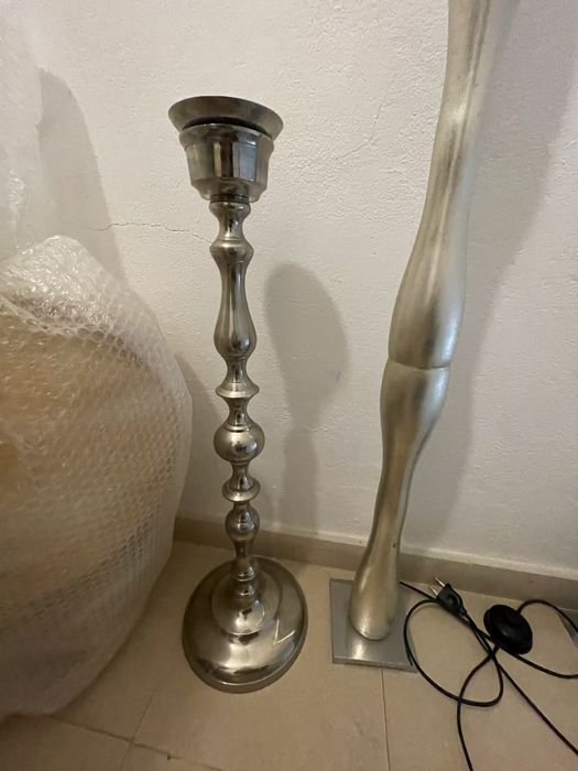 Castiçal cor prata /  | Peça única
