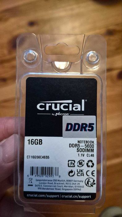Crucial SODIMM DDR5-5600 2x16384MB (CT16G56C46S5) для ноутбуків