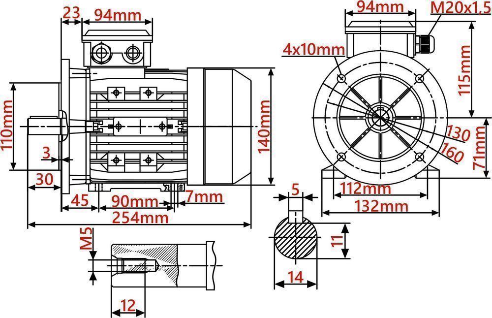 Silnik Elektryczny 0,55kW 1390 + PRZEKŁADNIA I=20 [9625]
