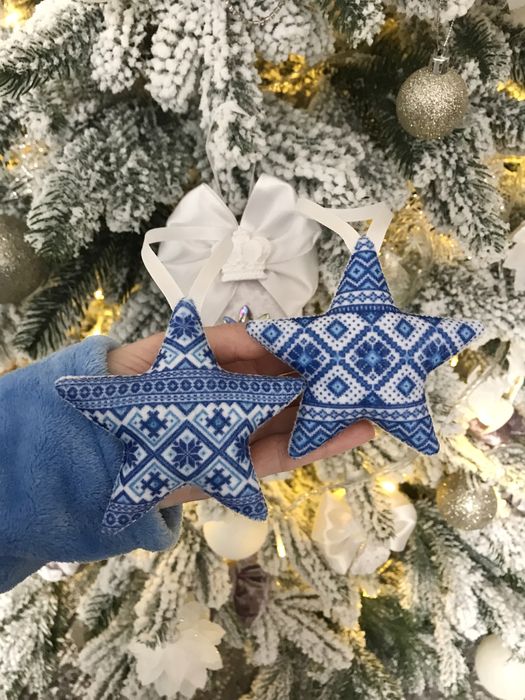 Новорічні іграшки Вишиванка Українські Патріотичні фетр Ручна робота