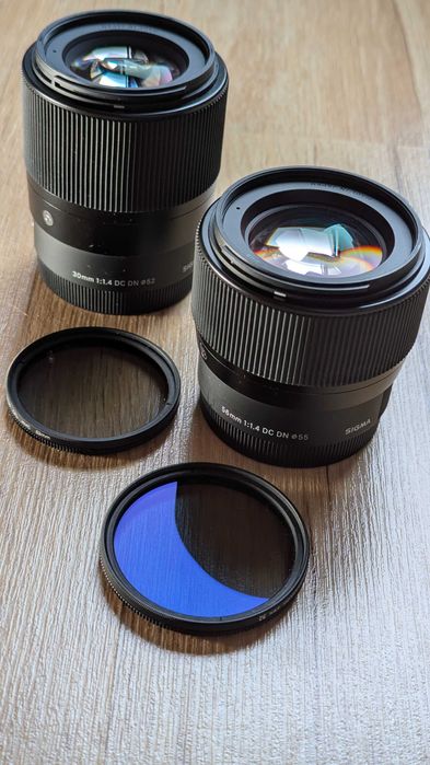 2X Sigma - 30mm + 56mm f/1.4 DC DN Sony E + filtry | foto / video