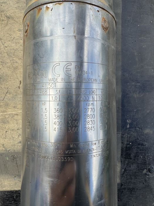 10 ago., 15:16 Bomba submersível JOVAL trifásica para poço furo 94m.