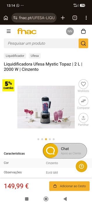Líquidificador Ufesa Música Topaz novo nunca usado