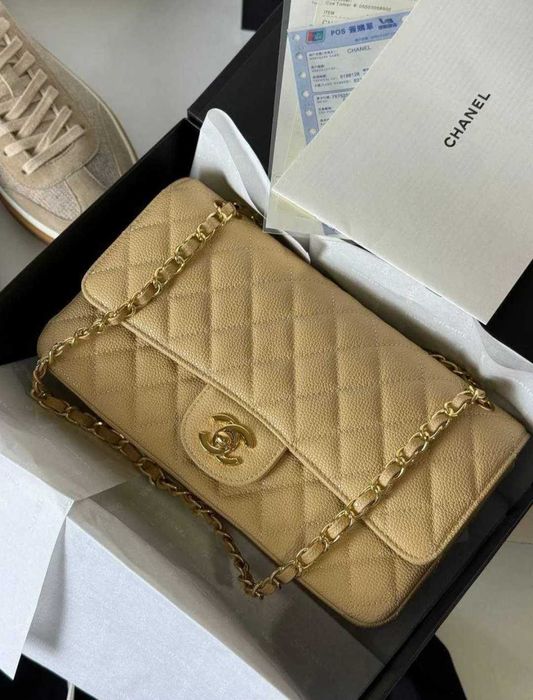 Сумка Шанель Chanel CF25 в ікрі є золота і срібна фурнітура