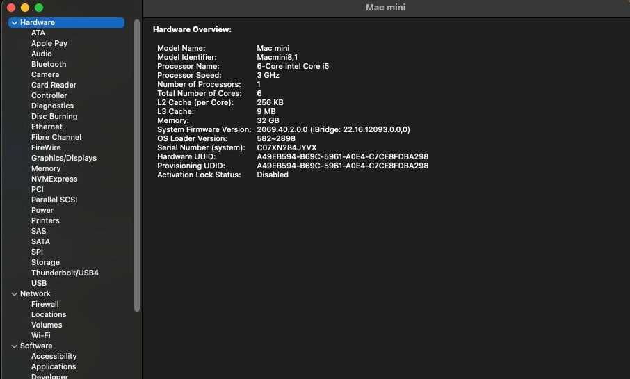 Apple Mac mini 2018 A1993 i5/32GB DDR4/SSD 256GB