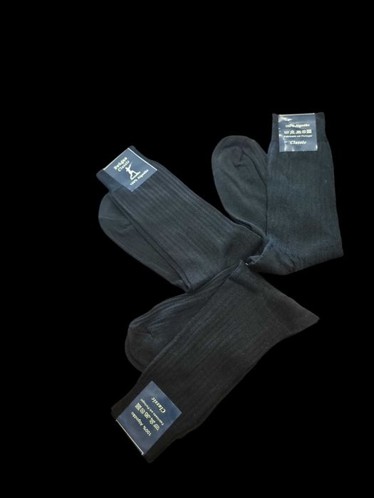 Pack 3 pares meias pretas 100% algodão – novas