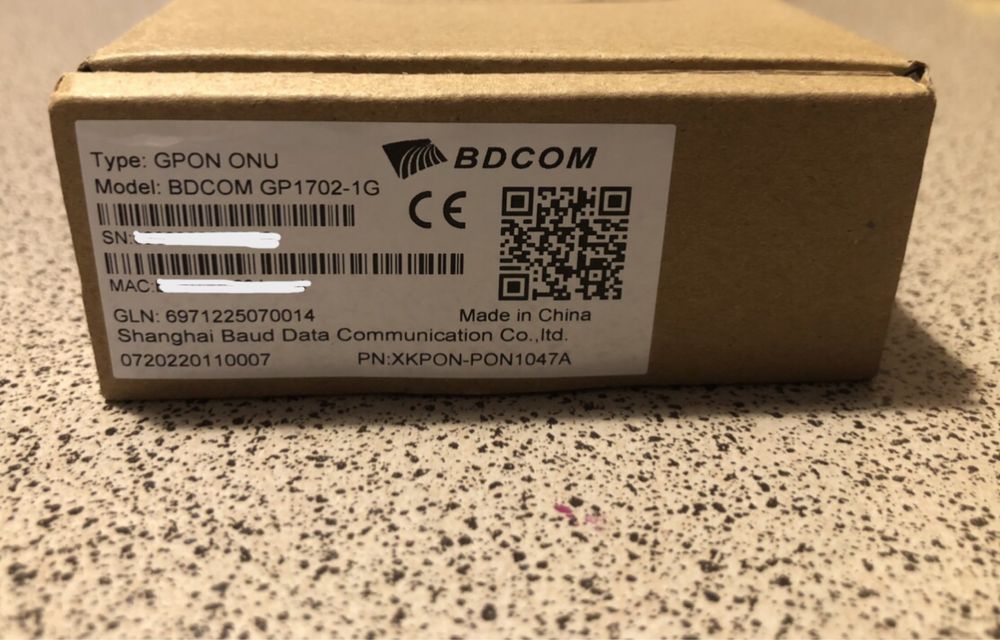 Оптичний термінал (GPON ONU) BDCOM GP1702-1G