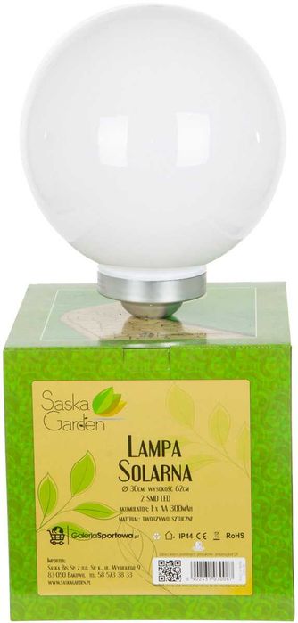 Dużą lampa  solarna KULA MLECZNA 30x62CM