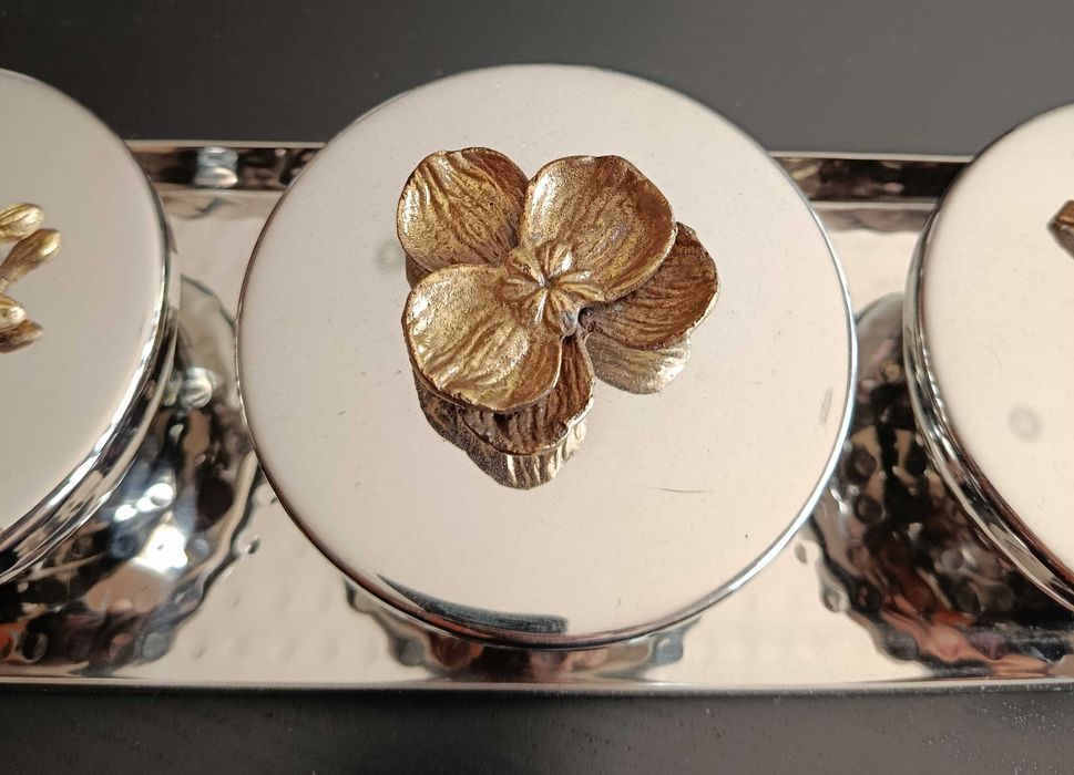 Conjunto tabuleiro e 3 potes decorativos470231347102361603