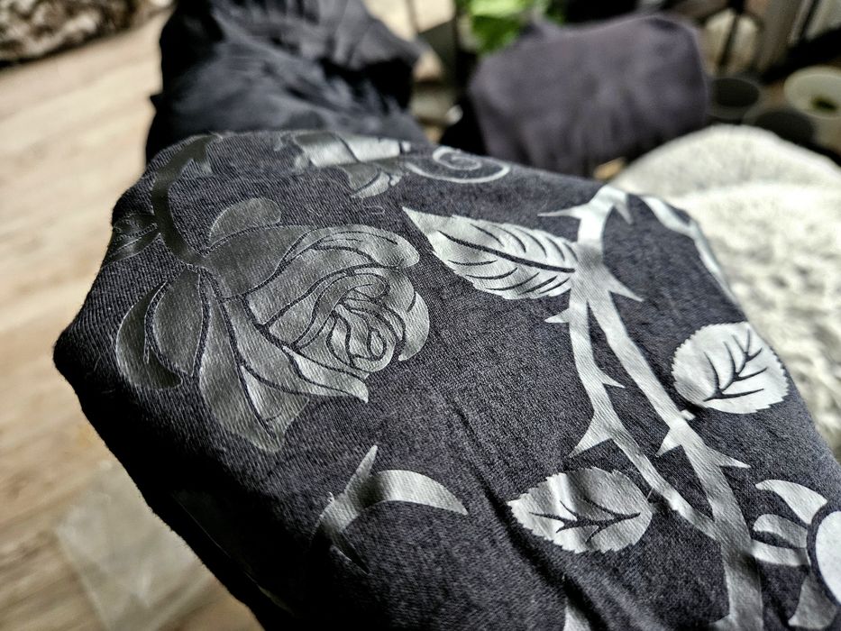 2x Koszulka t-shirt bluzka goth gothic S z dekoltem V burnout velvet
