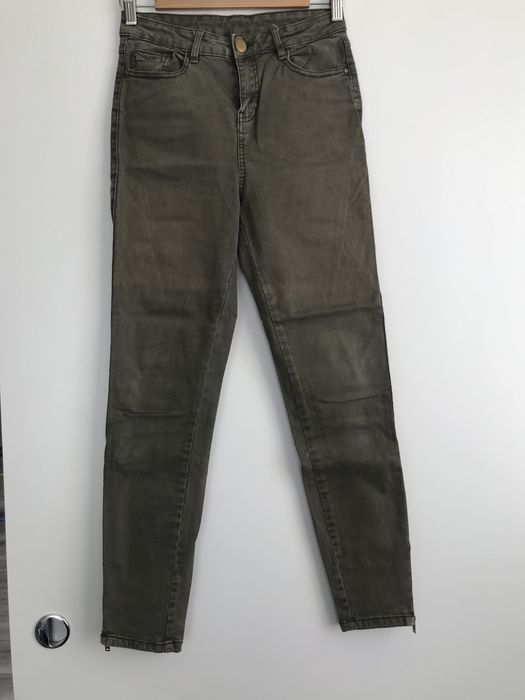 Khaki spodnie wysoki stan