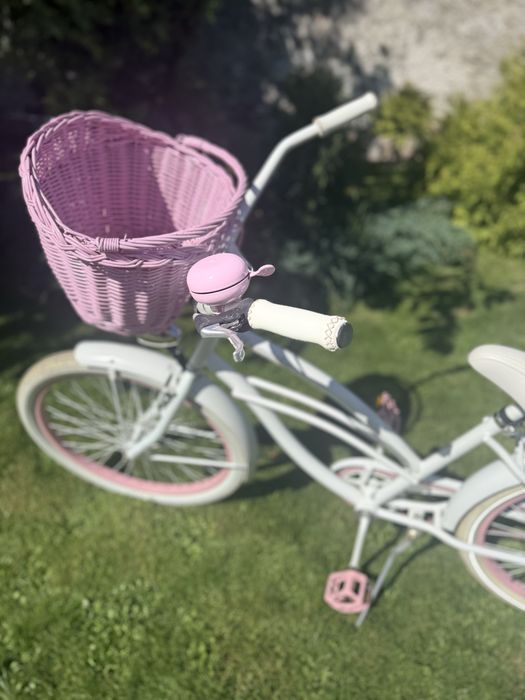 Plumbike Rider Go Girl 26” biało-różowy | koszyk | stan bardzo dobry