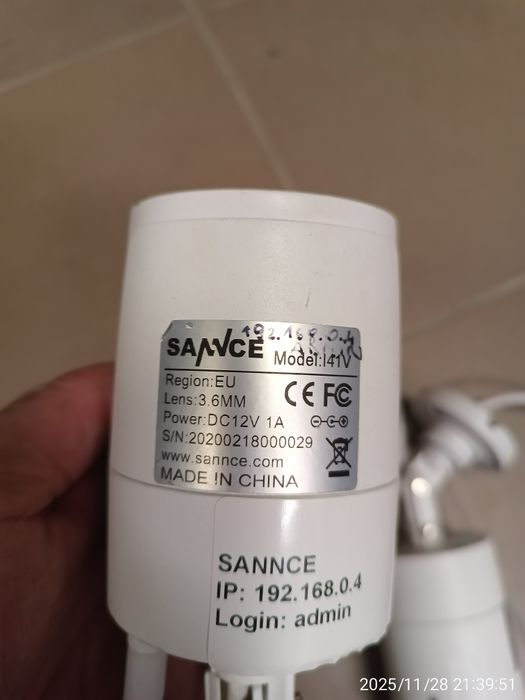 Kamery przemysłowe Sannce Wi-Fi,LAN 2 sztuki