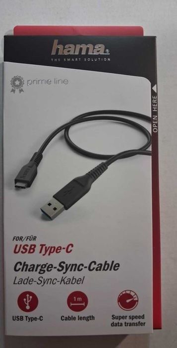Hama Kabel USB - USB Typ C 1m ładowanie synchronizacja