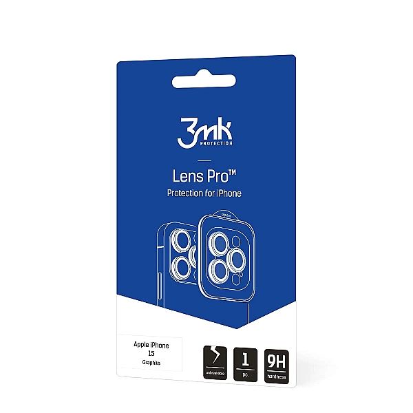 Osłona aparatu 3mk Lens Protection Pro na iPhone 15 - grafitowa