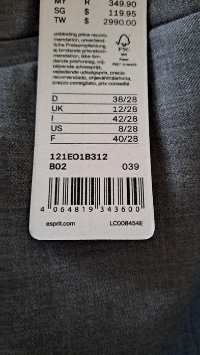 Esprit szare spodnie materiałowe 38 z metką nowe