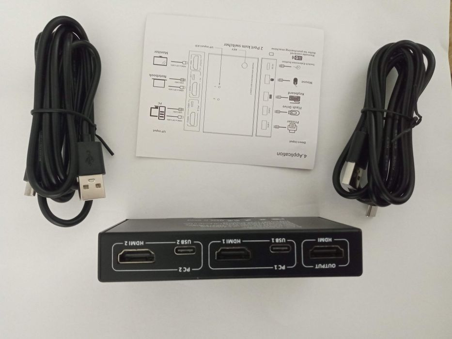 Kvm свичь новый 2 ПК  на 1 монитор kvm switch
